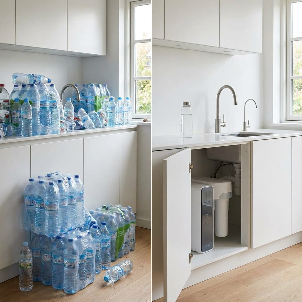 Comparación entre agua embotellada y agua filtrada