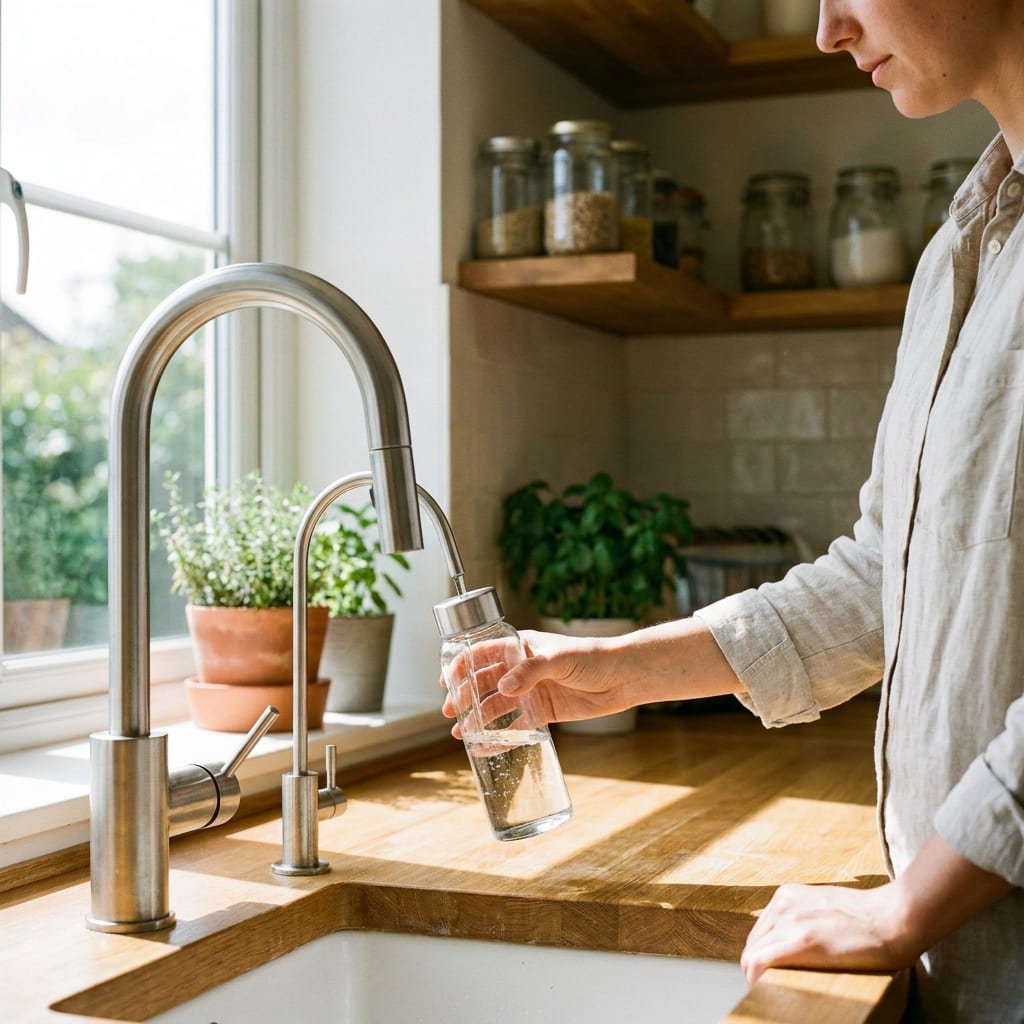 Agua filtrada para el consumo diario en una vivienda