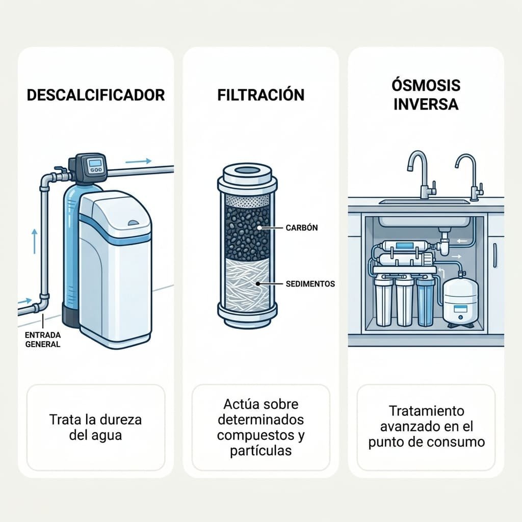 Comparativa entre descalcificación filtración y ósmosis inversa