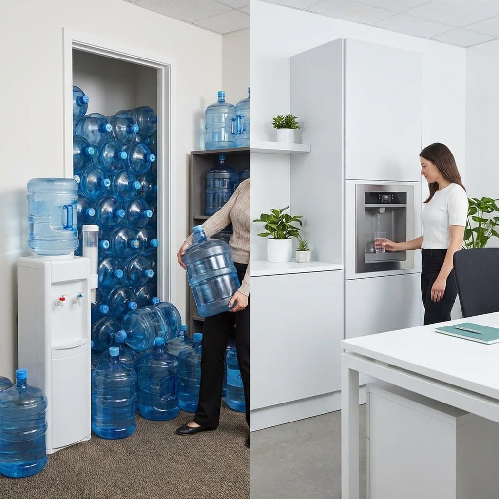 Diferentes sistemas para proporcionar agua potable en una empresa