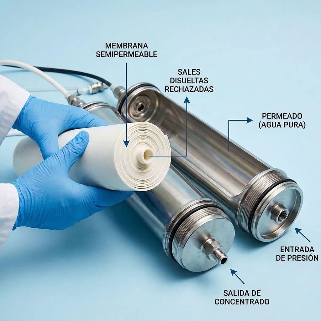 Membrana utilizada en un sistema de ósmosis inversa