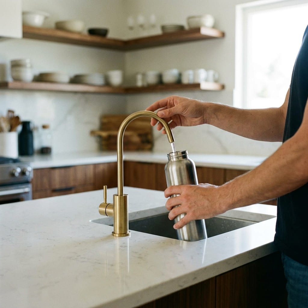Sistema de ósmosis utilizado para obtener agua osmotizada en una vivienda