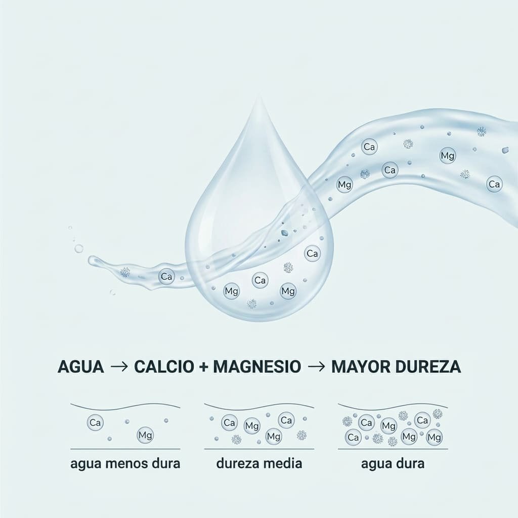 Explicación de la dureza del agua por calcio y magnesio